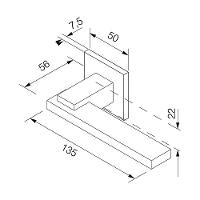 Fechadura Nina Cromada Roseta Quadrada 55mm Pado Interna