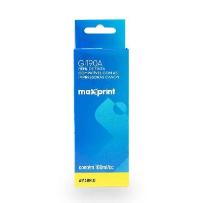 Refil De Tinta Gi190 Compatível Com Canon Amarelo 100ml