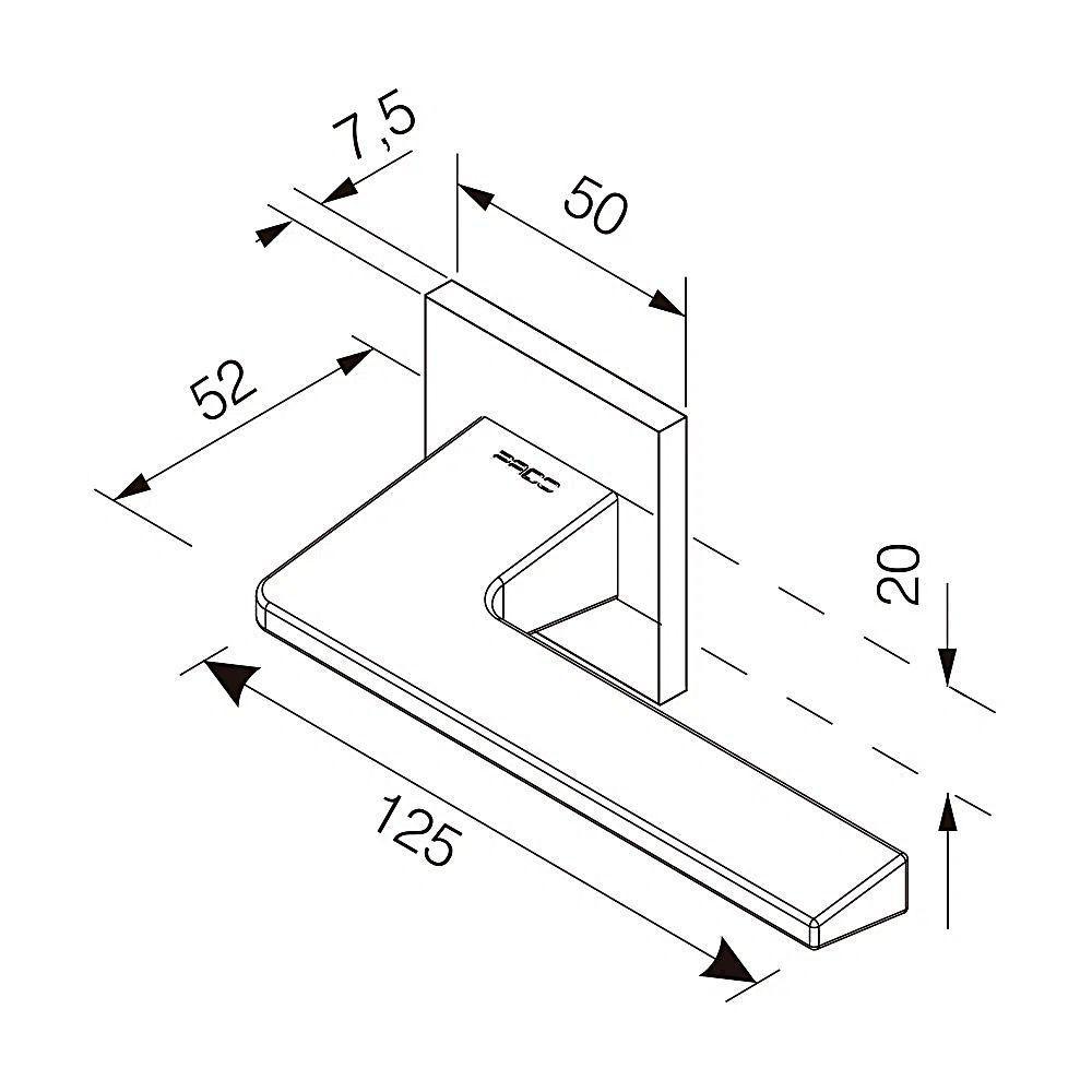 Fechadura Sara Cromada Roseta Quadrada 40mm Pado Interna - 3