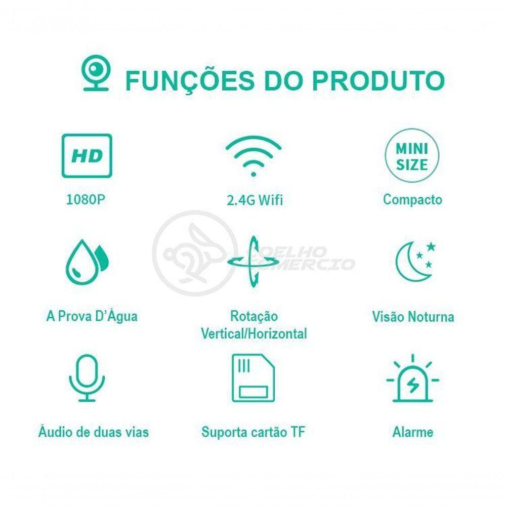 Câmera Ip Rotativa Speed Dome 355º Prova Dágua Wifi Hd 1080P - 8