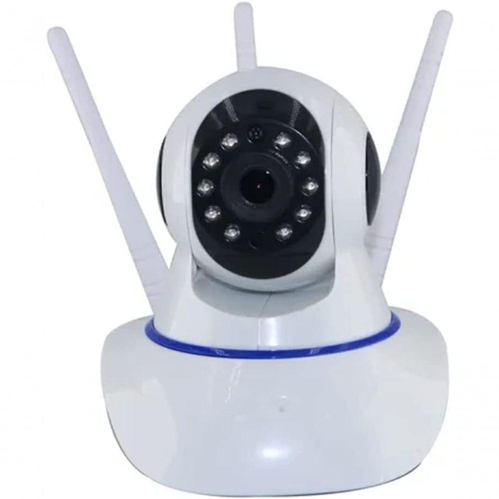 Câmera Ip 1.3Mp 720P Hd Wireless Wifi Audio Sd P2P Hd 3 Antenas . - 1