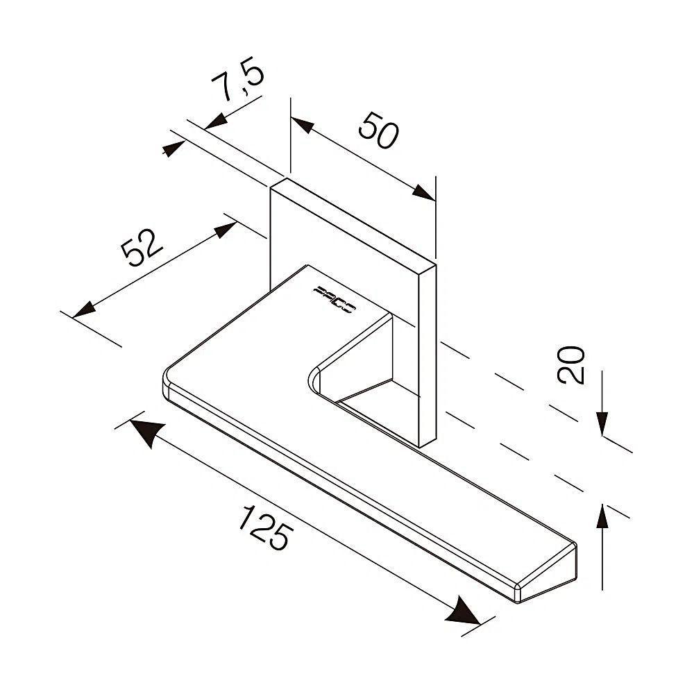 Fechadura Sara Cromada Roseta Quadrada 40mm Pado Externa - 3