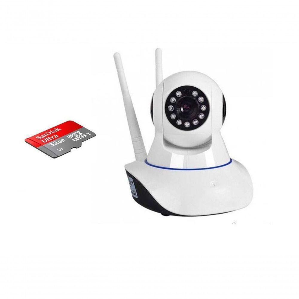 Camera Sem Fio Visão Noturna Wifi Ip Hd Audio Sd32 - 1