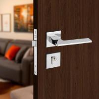 Fechadura Sara Cromada Roseta Quadrada 55mm Pado Externa