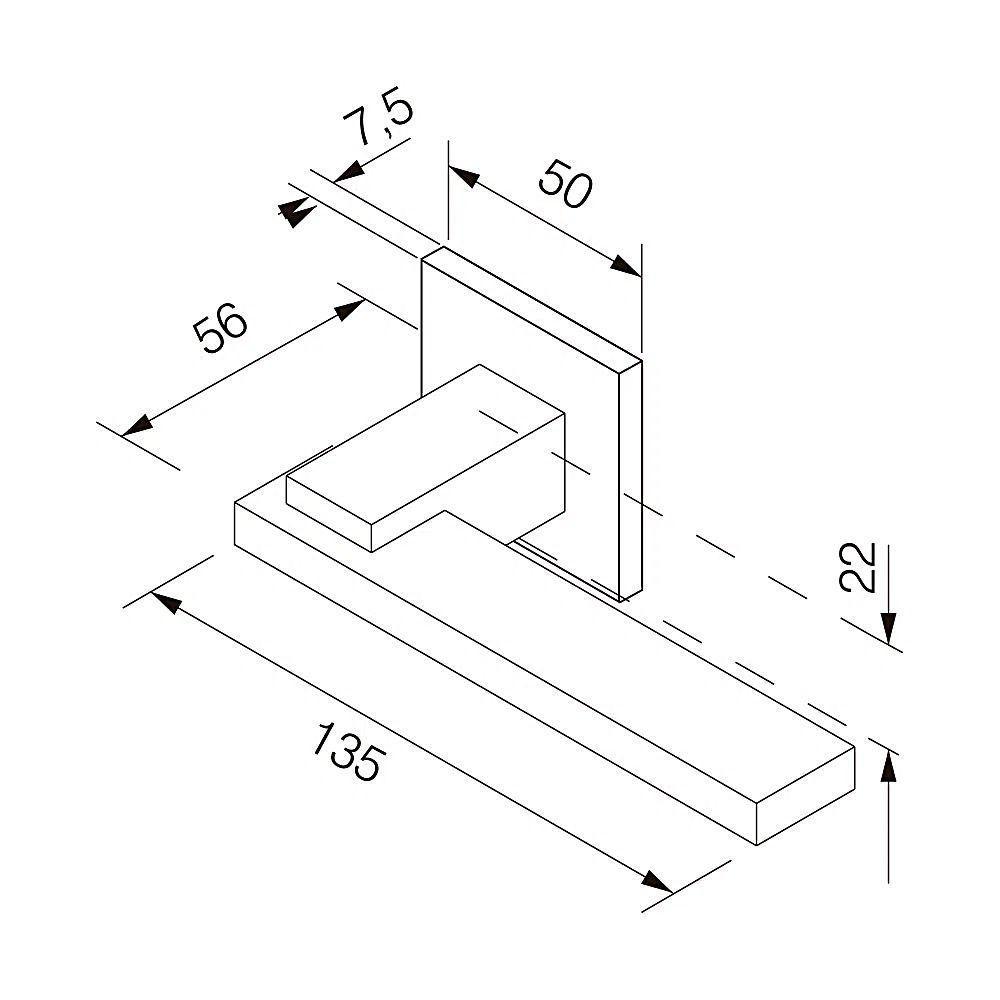 Fechadura Nina Cromada Roseta Quadrada 55mm Pado Banheiro / Wc - 2