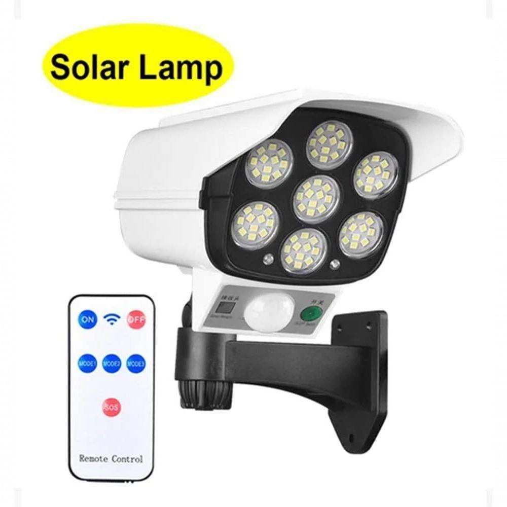 Camera Falsa Solar Luminaria Sem Fio Sensor De Presença Segurança Leds - 3