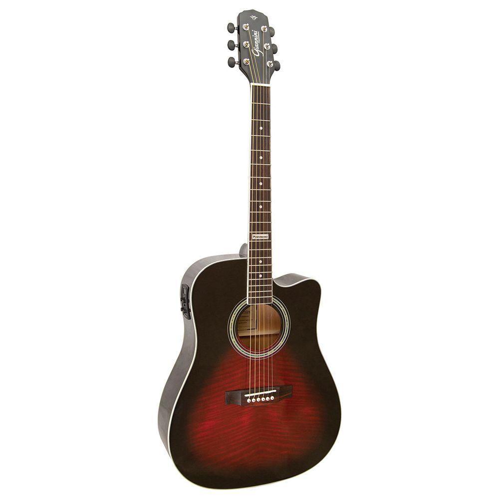 Violão Folk Eletroacústico Cutaway Gf1D Brb Brown Red Burst - 1