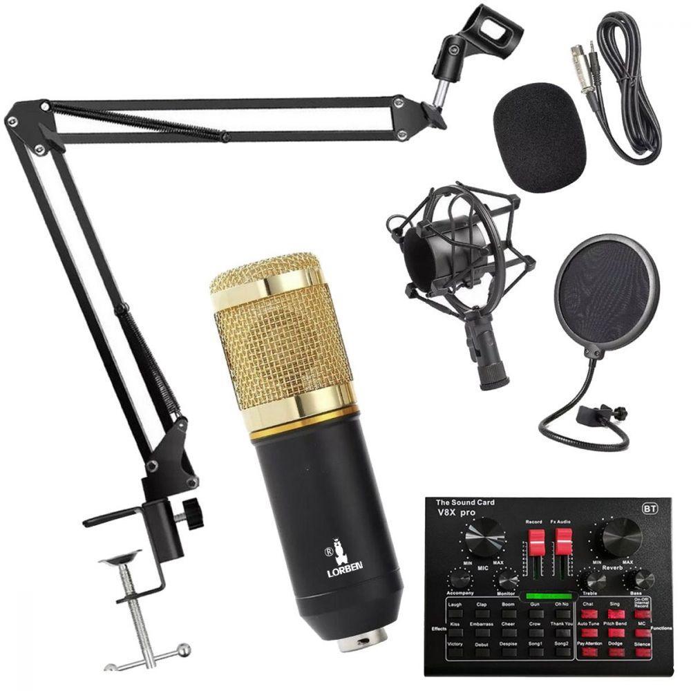 Kit Completo Microfone Bm800 com Mini Placa V8x Live Sound - 1