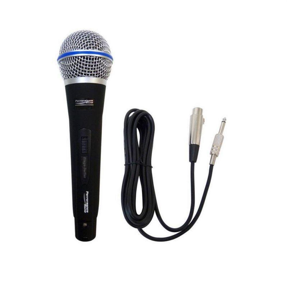 Microfone Dinâmico Profissonal com Cabo 4 Metros Performance Sound - 1
