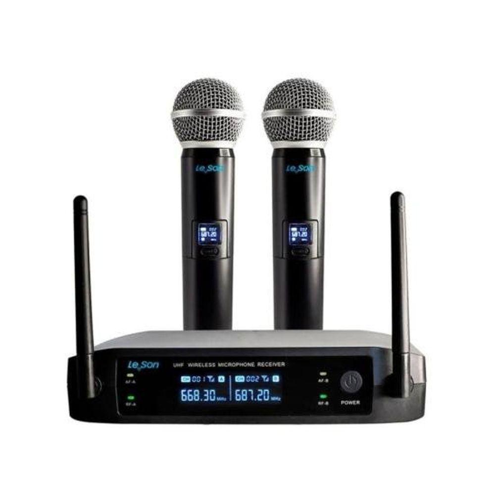 Microfone S/ Fio Duplo Ls902 Plus Digital Preto Leson - 1