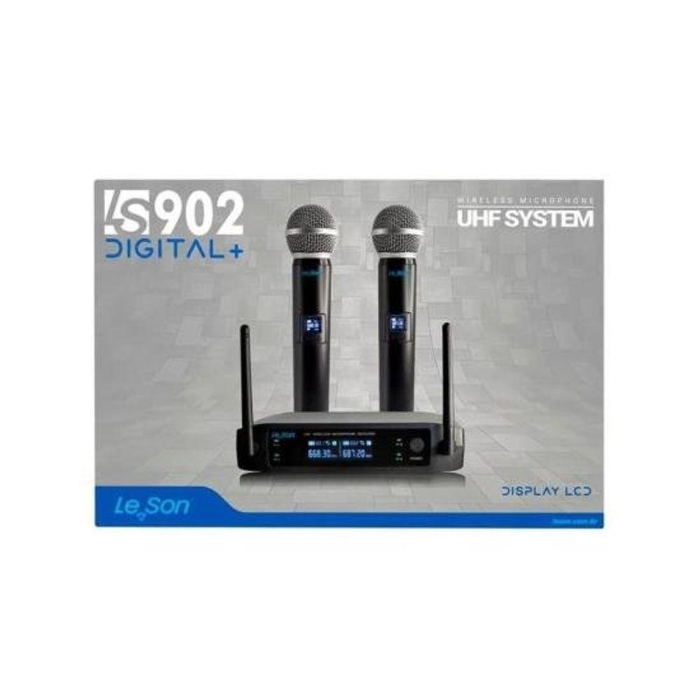 Microfone S/ Fio Duplo Ls902 Plus Digital Preto Leson - 2