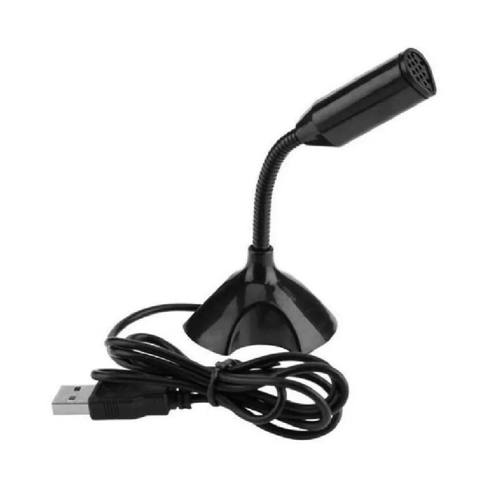 Microfone Para Pc Usb Desktop Com Suporte E Ajuste 360 Graus - 1