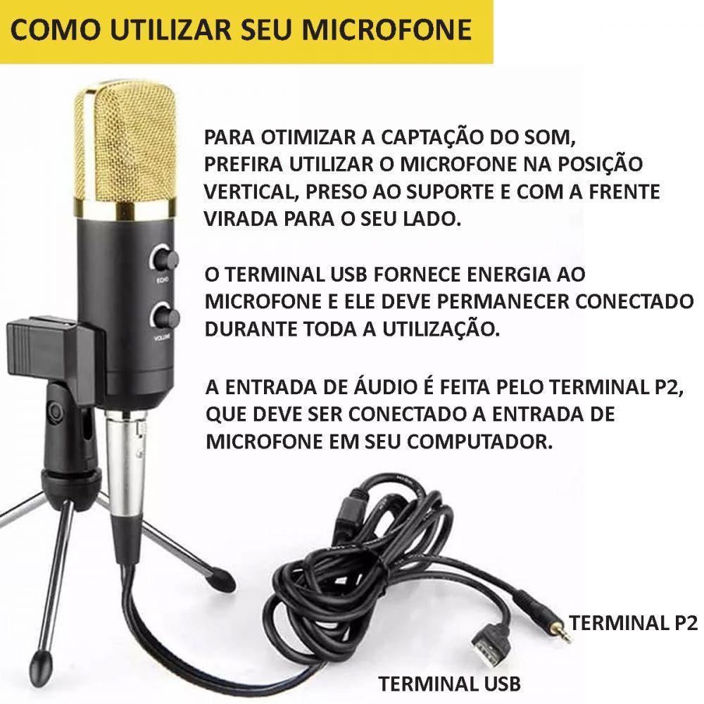 Microfone Condensador USB Estúdio BM100FX Lorben - 10