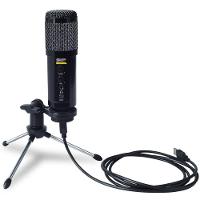 Microfone Com Cabo Usb Condenser Com Tripe Podcast 400U Preto - 1
