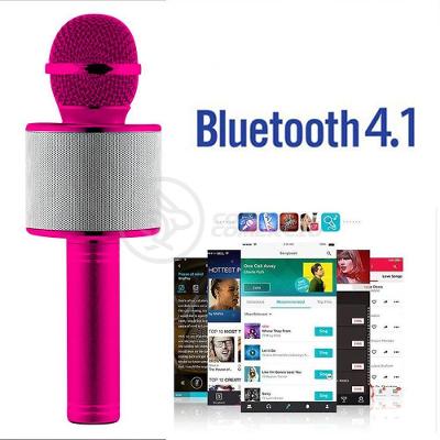 Microfone Bluetooth Karaokê Sem Fio Rosa Escuro