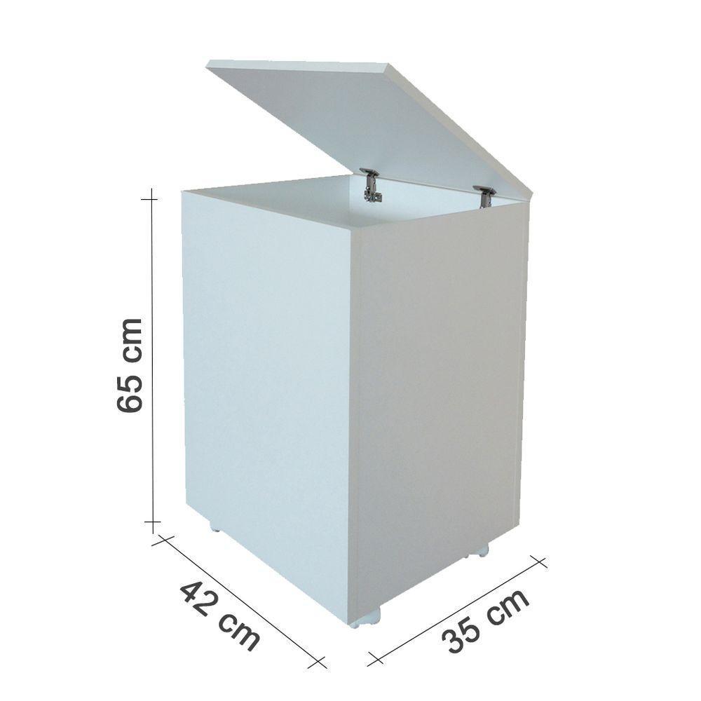 Porta Ração Caixa Com Rodízios Pet Armazenar Até 25Kg Branco - 5