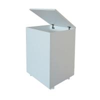 Porta Ração Caixa Com Rodízios Pet Armazenar Até 25Kg Branco