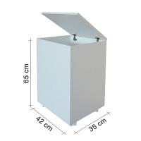 Porta Ração Caixa Com Rodízios Pet Armazenar Até 25Kg Branco - 5
