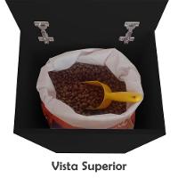 Porta Ração Caixa Com Rodízios Pet Armazenar Até 25 Kg Preto - 10