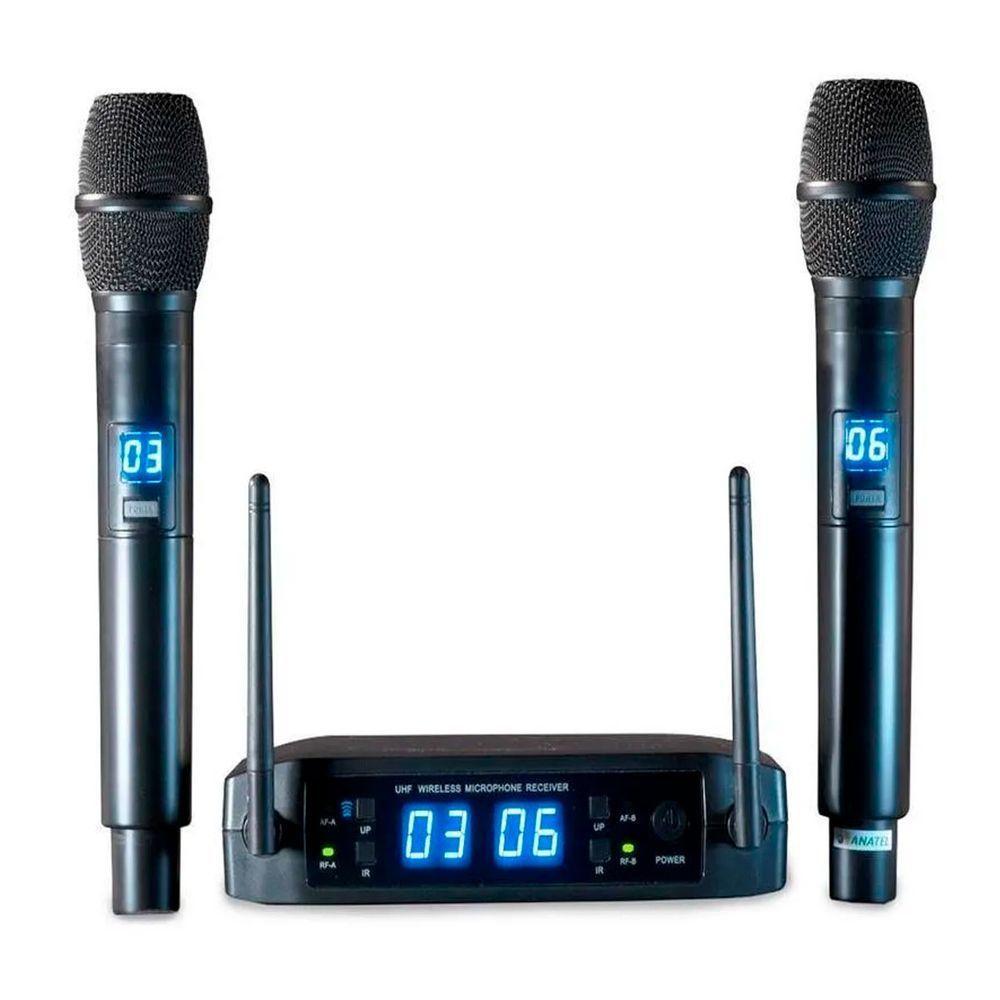 Microfone Sem Fio Preto Digital Multifrequencia Ls916 - 1