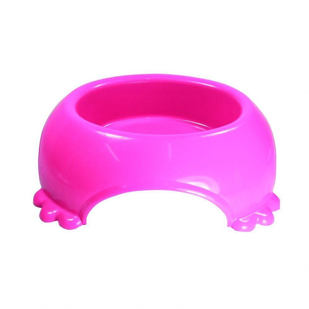 Comedouro Plastico Patinha 490ml Rosa - 1