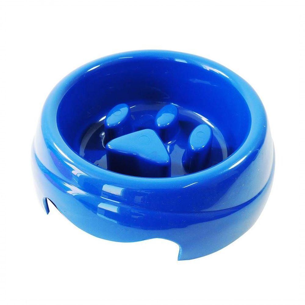 Comedouro Plastico Coma Melhor Azul - 1