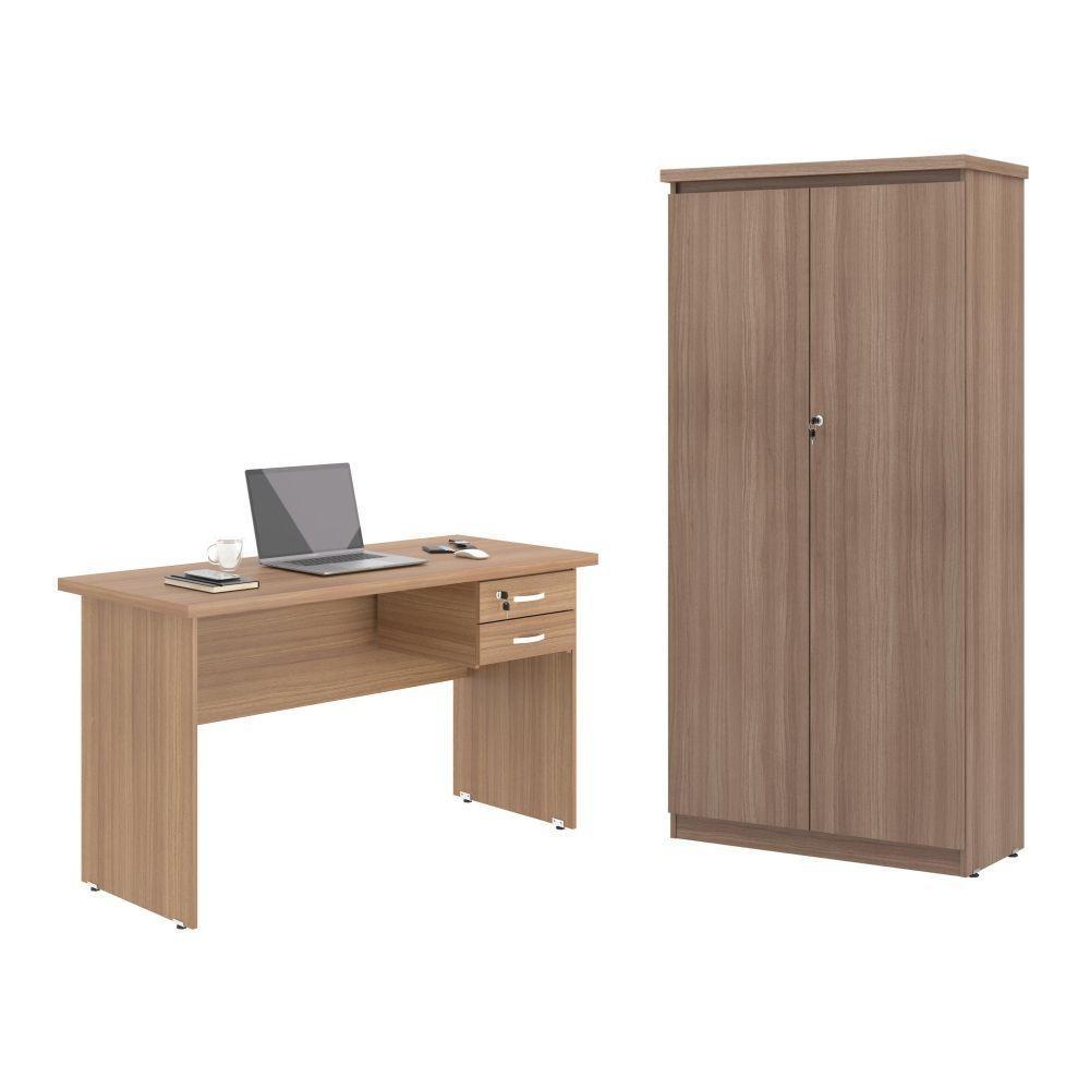 Mesa De Escritorio Com Armário 2 Portas Pampulha Montana - 1