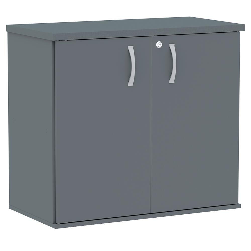 Armário Baixo Pe25 Pandin 80 Cm (Largura) Em Mdp Liso Grafito Com Duas Portas - 1