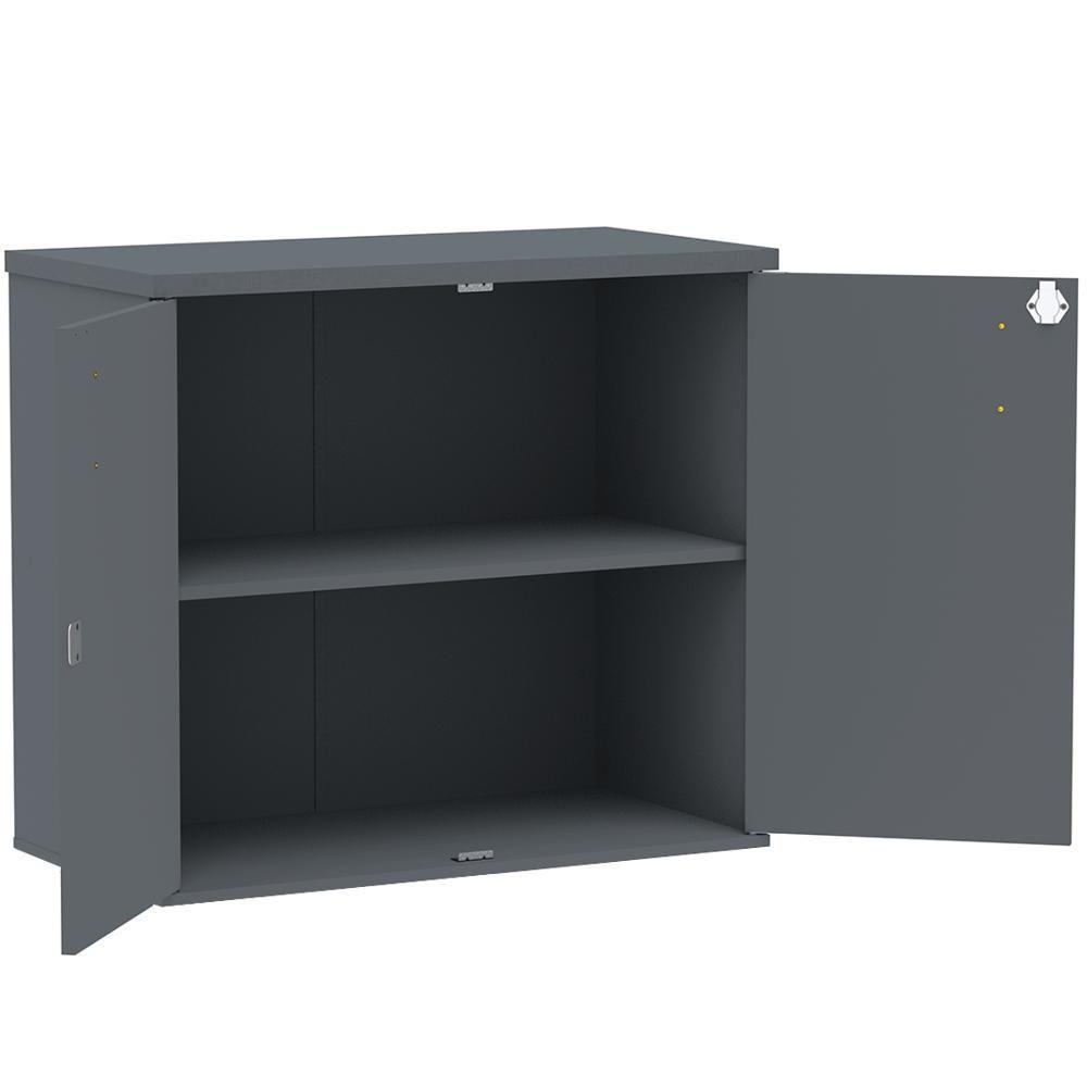 Armário Baixo Pe25 Pandin 80 Cm (Largura) Em Mdp Liso Grafito Com Duas Portas - 3