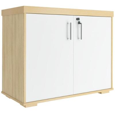 Kit 2 Armários Balcão Multiuso Escritório 2 Portas Atria Executiva A02 Carvalho Branco - Lyam Decor