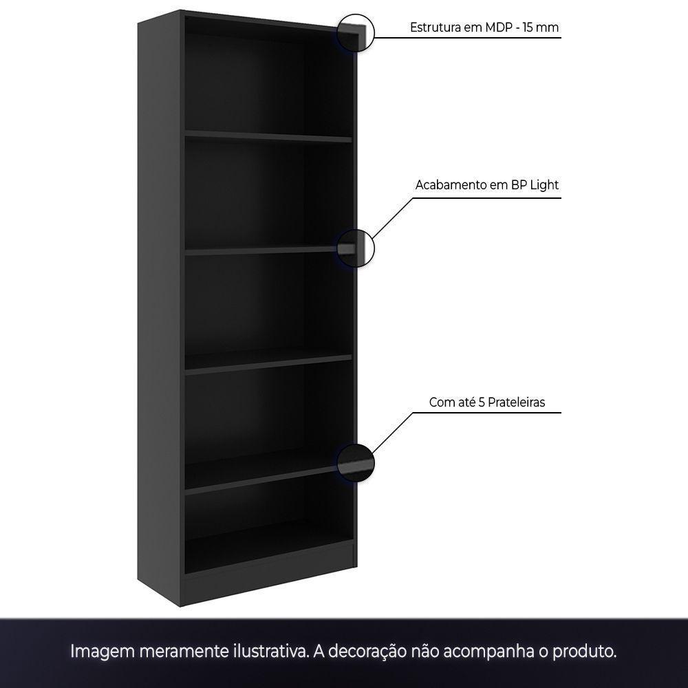 Armário Prateleiras Para Escritório Me4141 Mdp Preto/Preto - 7