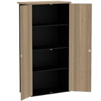 Armário Alto Pe25 Pandin 79,20 Cm (Largura) Em Mdp Noce Naturalle E Preto Com Duas Portas - 3