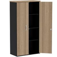 Armário Alto Pe25 Pandin 79,20 Cm (Largura) Em Mdp Noce Naturalle E Preto Com Duas Portas - 4