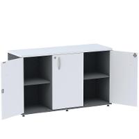 Armário Baixo Credenza Pe25 Pandin 121,50 Cm (Largura) Em Mdp Grafito E Branco Com Três Portas - 3