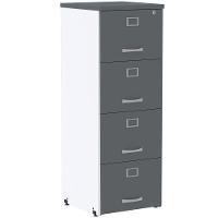 Armário De Arquivo Oficio Pe25 Pandin 45,70 Cm (Largura) Em Mdp Branco E Grafito Com 4 Gavetas