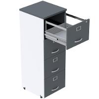 Armário De Arquivo Oficio Pe25 Pandin 45,70 Cm (Largura) Em Mdp Branco E Grafito Com 4 Gavetas - 7