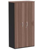 Armário Alto Pe25 Pandin 79,20 Cm (Largura) Em Mdp Walnut E Preto Com Duas Portas - 1