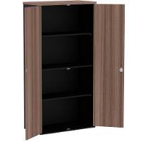 Armário Alto Pe25 Pandin 79,20 Cm (Largura) Em Mdp Walnut E Preto Com Duas Portas - 2
