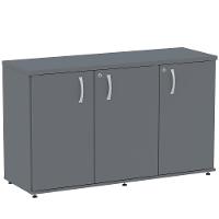 Armário Baixo Credenza Pe25 Pandin 121,50 Cm (Largura) Em Mdp Grafito Com Três Portas - 2