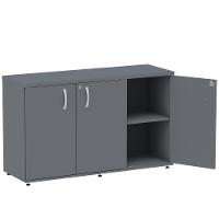 Armário Baixo Credenza Pe25 Pandin 121,50 Cm (Largura) Em Mdp Grafito Com Três Portas - 3