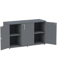 Armário Baixo Credenza Pe25 Pandin 121,50 Cm (Largura) Em Mdp Grafito Com Três Portas - 5