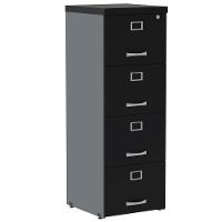 Armário De Arquivo Oficio Pe25 Pandin 45,70 Cm (Largura) Em Mdp Grafito E Preto Com 4 Gavetas - 1