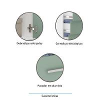 Bancada De Estudos Modulada 90cm 1 Porta Alpes Luciane Móveis Branco Pf Com Grey Sky Pf