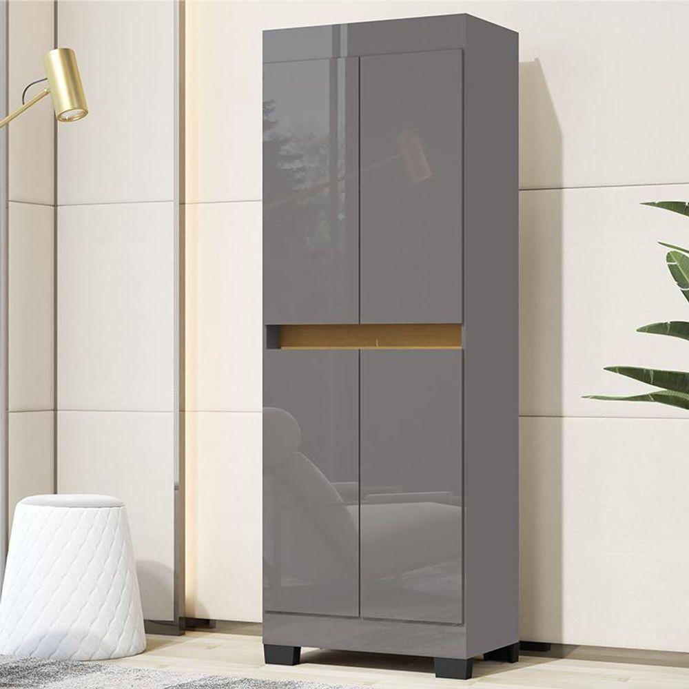 Organizador Escritorio Armario Barão 4 Portas Onix/mel Onix/mel - 4