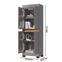 Organizador Escritorio Armario Barão 4 Portas Onix/mel Onix/mel