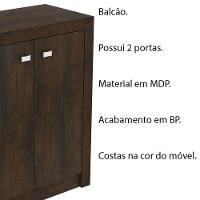 Balcão Para Escritório Home Office Me4103 Mdp Rustico