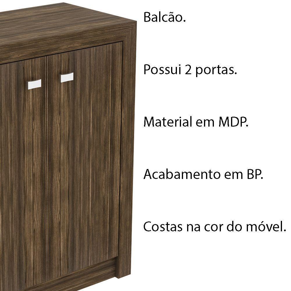 Balcão Para Escritório Home Office Me4103 Mdp Nogal - 4