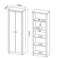 Jogo de Armário para Escritório 4 Peças Nogal Tecno Mobili - 2