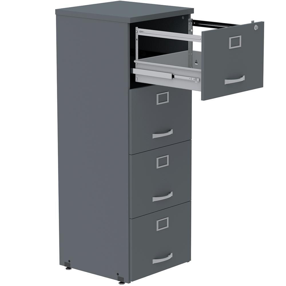 Armário De Arquivo Oficio Pe25 Pandin 45,70 Cm (Largura) Em Mdp Liso Grafito Com 4 Gavetas - 3
