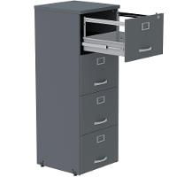Armário De Arquivo Oficio Pe25 Pandin 45,70 Cm (Largura) Em Mdp Liso Grafito Com 4 Gavetas - 3